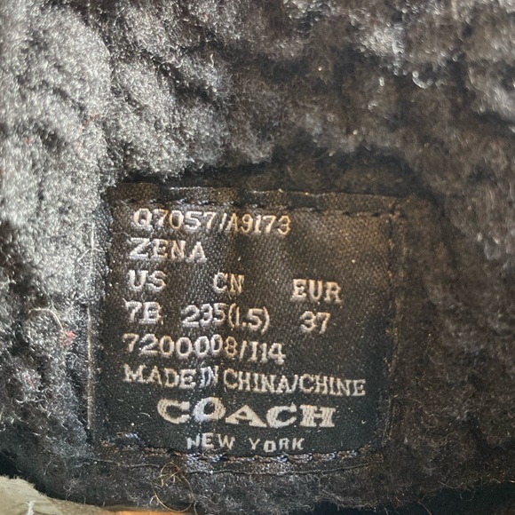 Coach “Zena” Shearling Moto Boots Size 7 in Black - Picture 8 of 12